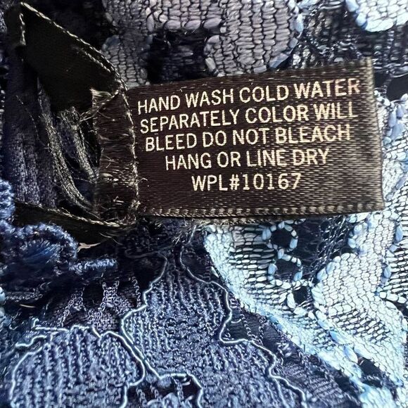 Aqua Womens Bodycon Dress Floral Lace Short Sleeve Blue Size Extra Small NWT - Picture 8 of 8